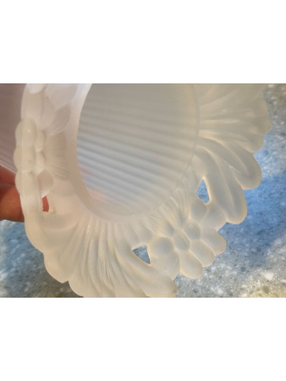 Two Frosted Glass Tulip Lamp Shades Chandelier Fan 60s 2-1/4" Fitter Replacement - Picture 7 of 10